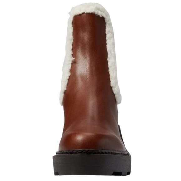 CALVIN KLEIN Boots Chunky Platform Booties Brown Ankle Boot Women’s Size 6.5 NIB - Picture 2 of 16